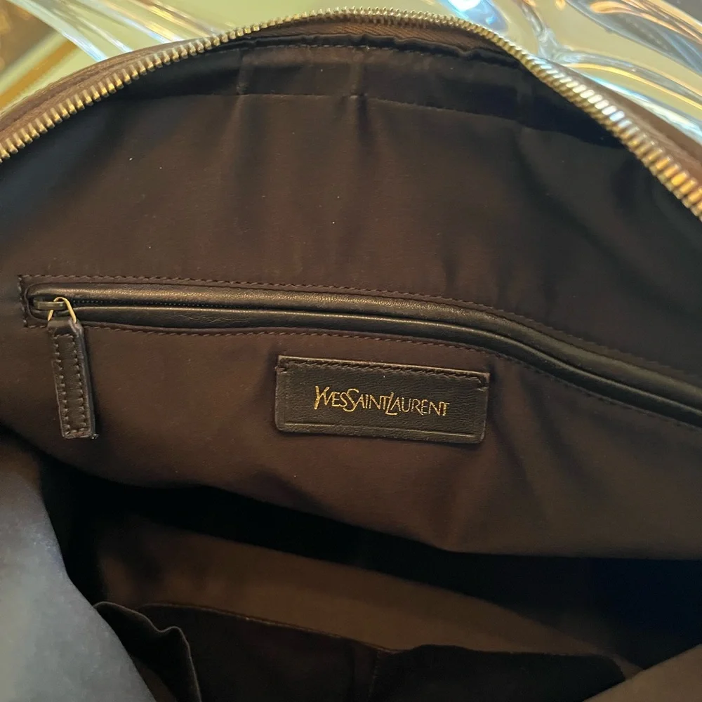 Saint Laurent Taupe Leather Dome Satchel with Gold Hardware - Picture 5 of 8